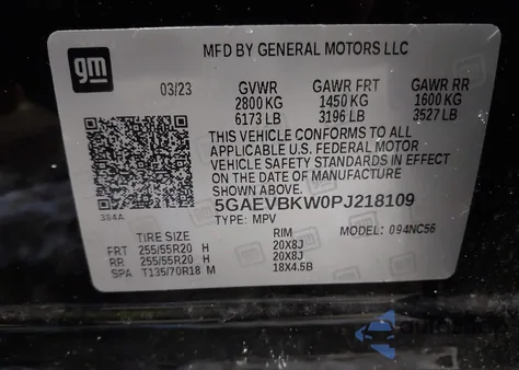 2023 Buick Enclave Premium Awd z USA, uszkodzony, nr VIN 5GAEVBKW0PJ218109